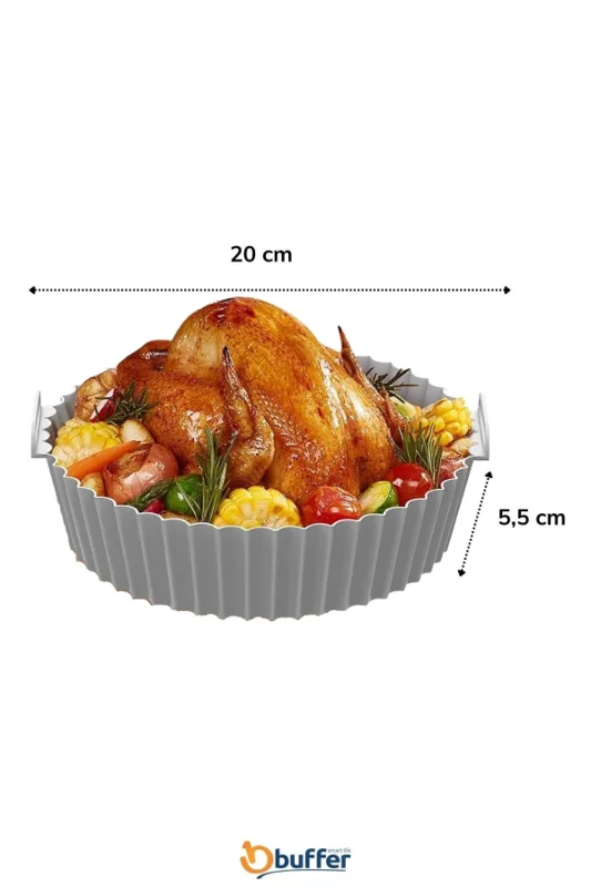 Ultra Emici Yıkanabilir Silikon Fırın ve Airfryer Matı 20 Cm