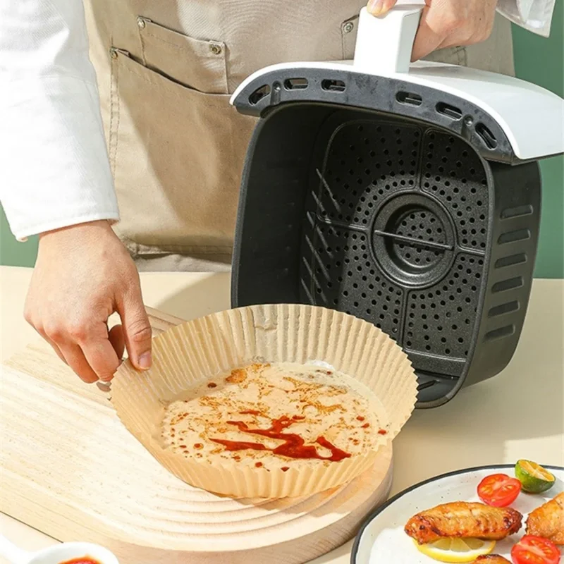 Ultra Emici Tek Kullanımlık 20 cm Yuvarlak Hava Fritöz Pişirme Kağıdı 50'li