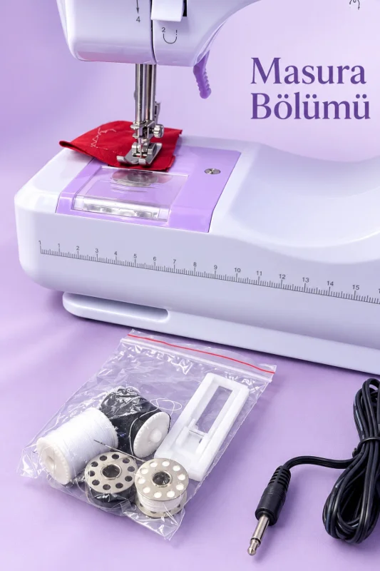 Ev Tipi Mini Dikiş Makinesi Pedallı ve Hız Ayarlı