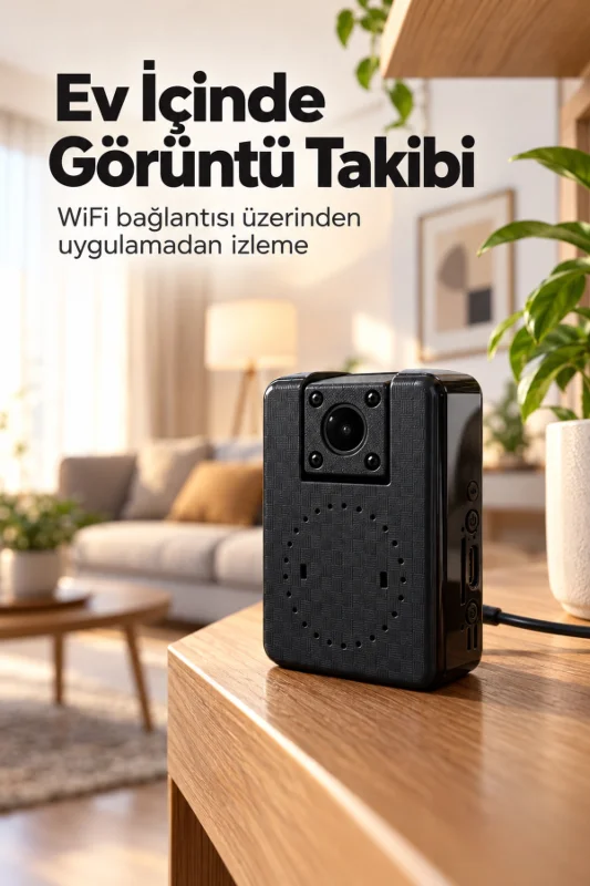 WiFi Mini Güvenlik Kamerası Gece Görüşlü ve Uzaktan İzlemeli