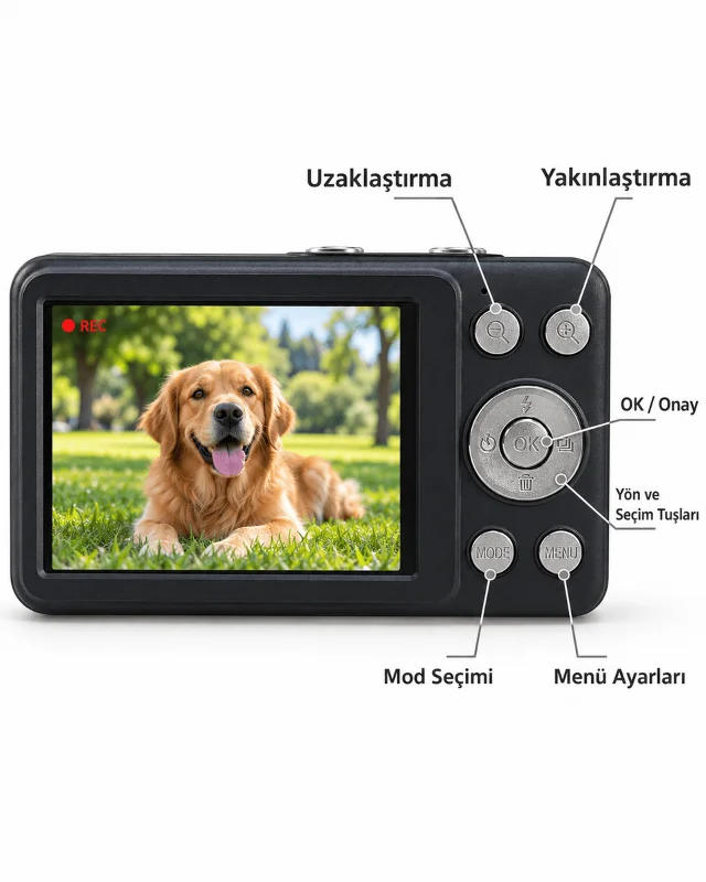 Siyah Renk 2,8 İnç Ekranlı Taşınabilir Dijital Fotoğraf Makinesi – 2. görsel