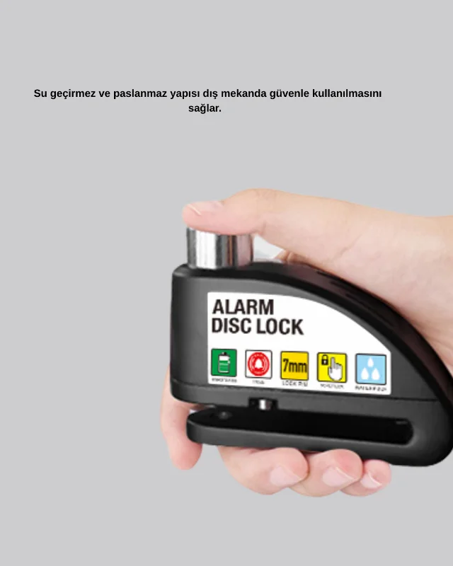 110 dB Alarmlı Disk Fren Kilidi Su Geçirmez Çelik Gövde Motosiklet Güvenlik – 3. görsel