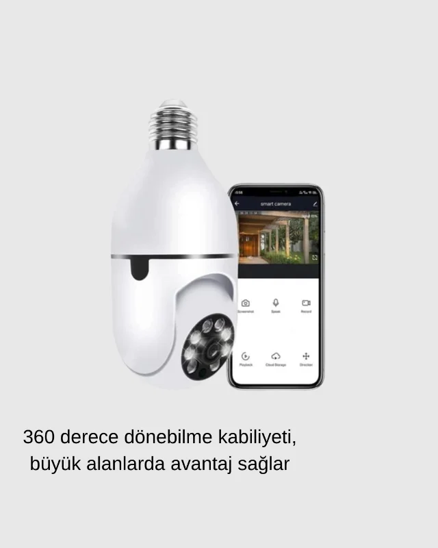 Akıllı Duylu 360° Güvenlik Kamerası – PTZ Özellikli, Uzaktan Kontrollü Akıllı Kamera – 2. görsel