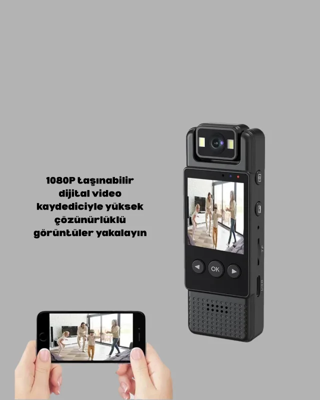 Mini Kamera 1080P Full HD Döner Lens Taşınabilir – 2. görsel