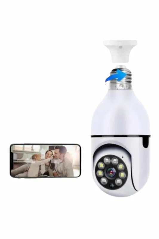 Wifi Güvenlik Kamerası Çift kameralı Ampule Takılabilir Sensörlü – 2. görsel