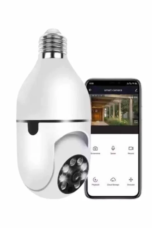 Wifi Güvenlik Kamerası Çift kameralı Ampule Takılabilir Sensörlü – 3. görsel