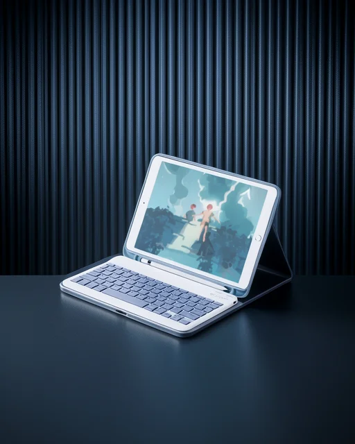 Samsung Galaxy X510 Tab S9 Fe 11 Kılıf Kc01 Smart Klavyeli Tablet Kılıfı - Lacivert