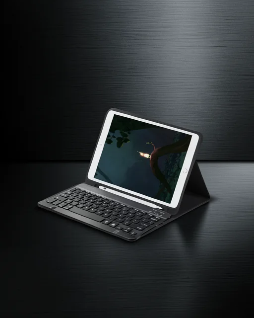 Samsung Galaxy X200 Tab A8 10.5 Kılıf Kc01 Smart Klavyeli Tablet Kılıfı - Siyah