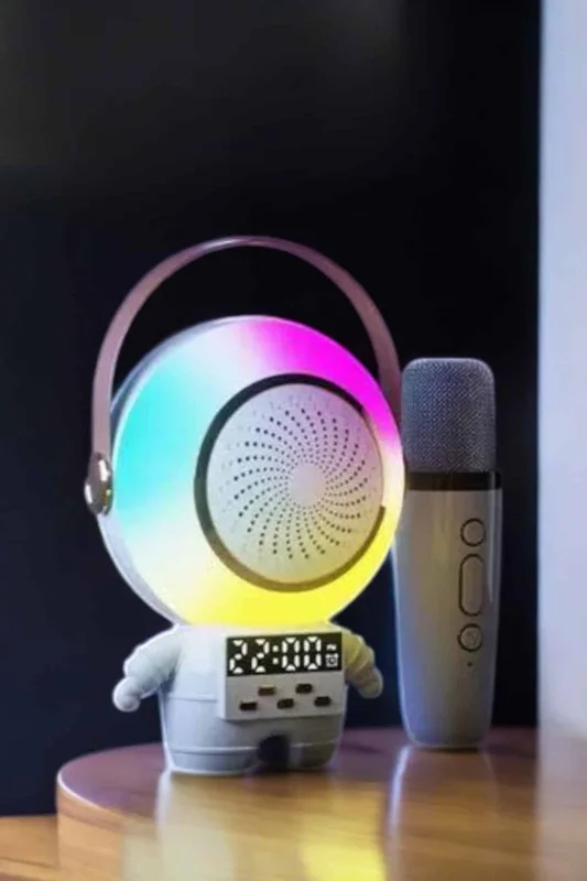 Mini Karaoke Astronot Bluetooth Speaker Karaoke Mikrofon