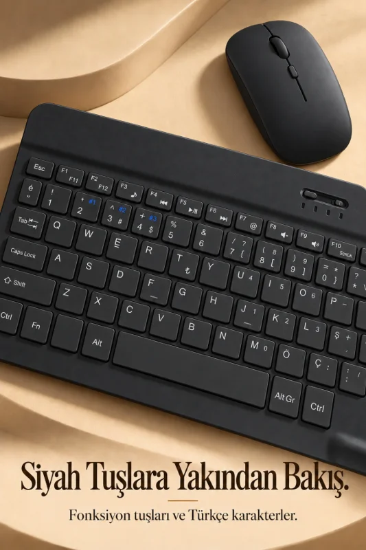 Kablosuz Klavye Mouse Seti Beyaz Türkçe Q