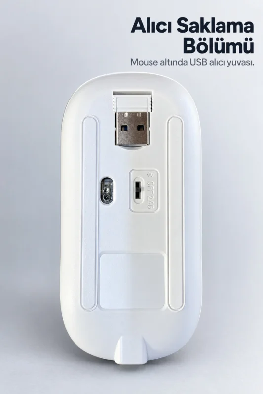 Kablosuz Klavye Mouse Seti Beyaz Türkçe Q