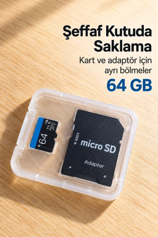 64 GB Micro SD Hafıza Kartı ve Adaptör