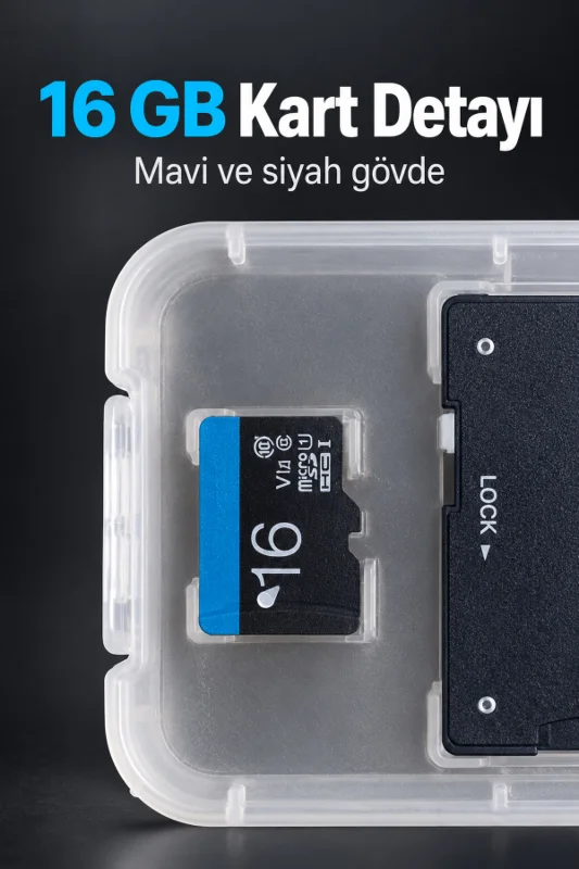 16 GB MicroSD Hafıza Kartı Adaptör ve Şeffaf Kutulu
