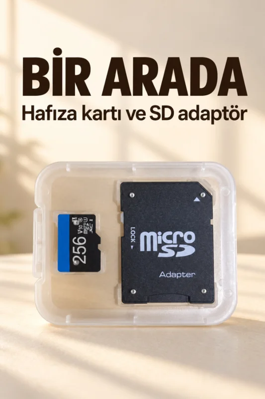 256 GB Micro SD Hafıza Kartı ve SD Adaptör