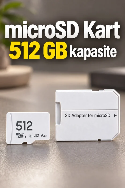 MicroSD Hafıza Kartı 512 GB SD Adaptörlü