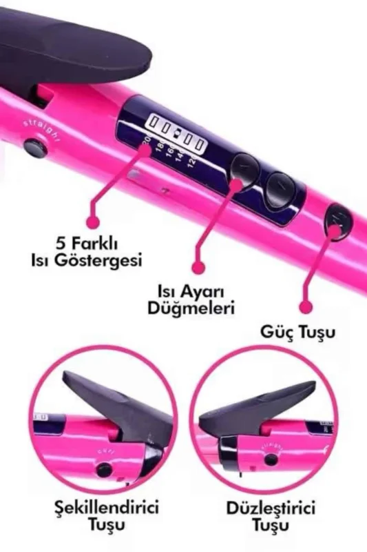 Saç Düzleştirici Şekillendirici Saç Maşası İkili Şekillendirici Isı Ayarlı – 2. görsel