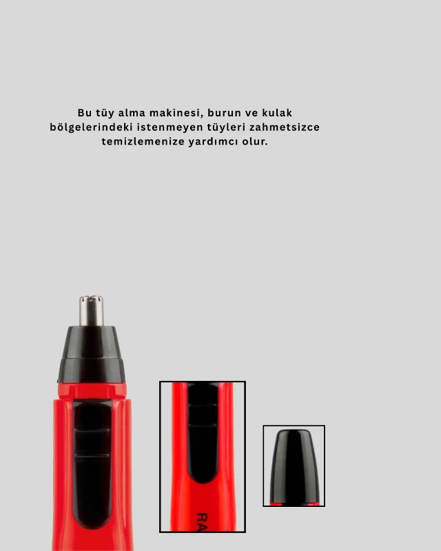 Kulak Burun Tüy Temizleme Makinası Pilli Kırmızı Ergonomik – 3. görsel