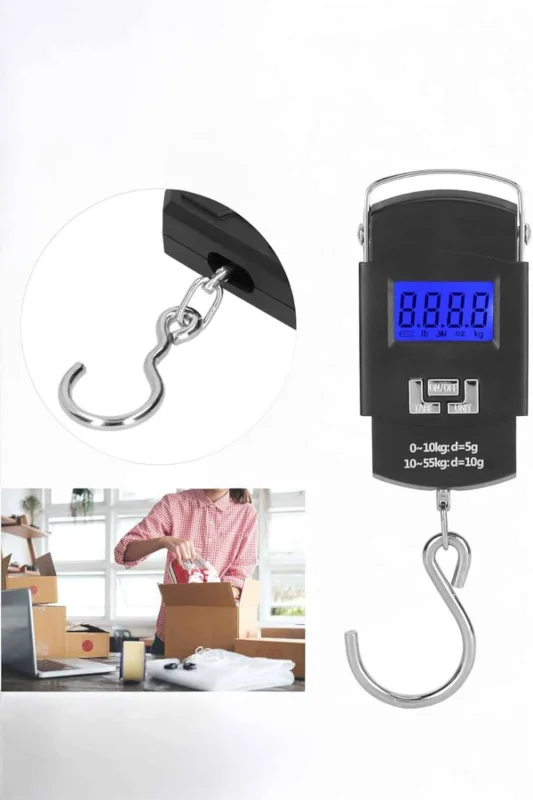 50 Kg El Kantarı Ağırlık Ölçer Dijital Ekranlı Kancalı Portatif – 3. görsel