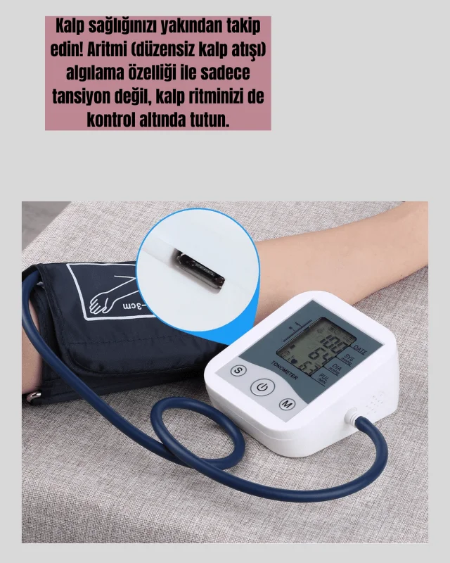 Elektronik Tansiyon Ölçer LCD Dijital Ekranlı
