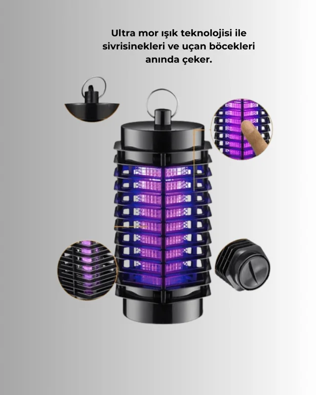 Elektrikli UV Işıklı Sivrisinek ve Böcek Öldürücü – Sessiz ve Güvenli Tuzak – 4. görsel