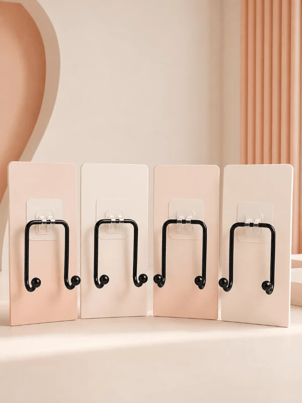 4'lü Duvar Tipi Yapışkanlı Askı Pratik Ev ve Banyo Askılık Seti