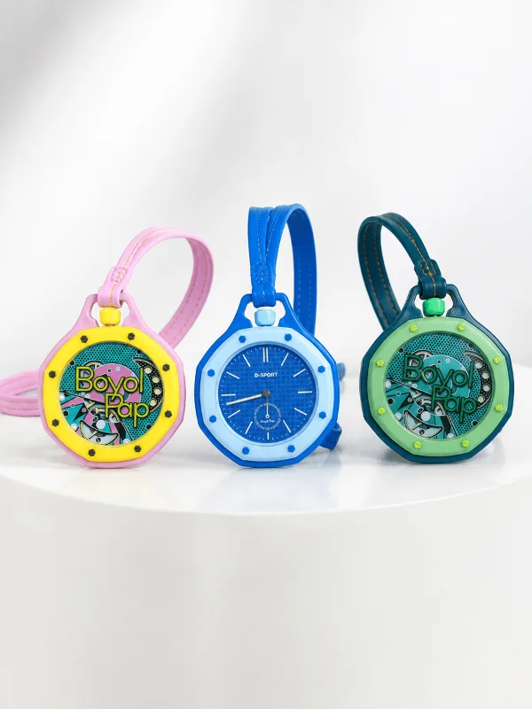 Anahtarlık Çanta Charmı Askılı Analog Dekoratif Saat Pembe – 3. görsel