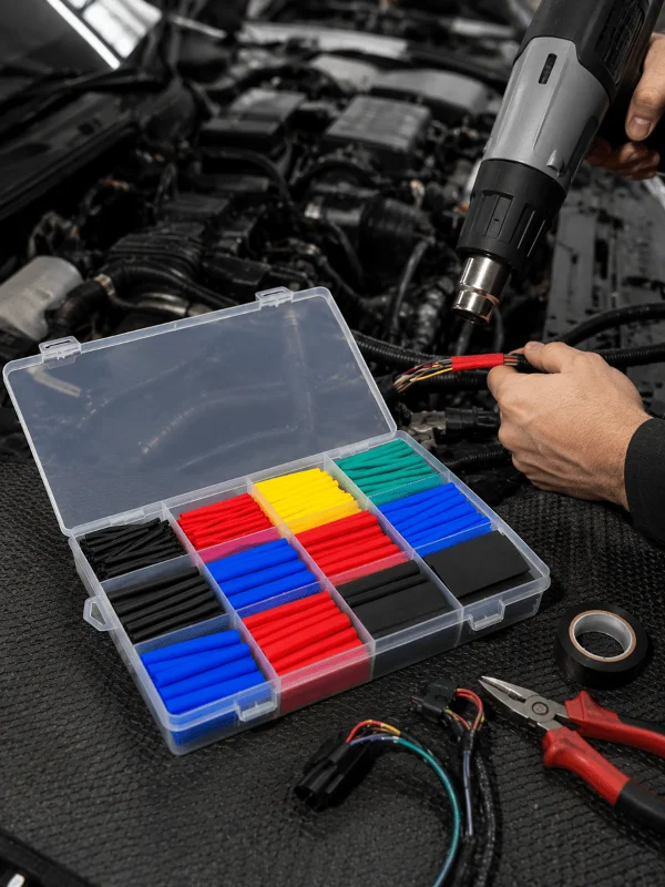560 Parça Kablo İzolasyon Makaron Seti 12 Ölçü 5 Renk Heat Shrink Tube Organizer Kutulu
