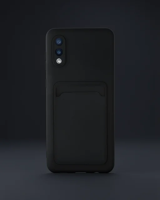 Samsung Galaxy A02 Kılıf Kelvin Kartvizitli Silikon - Siyah