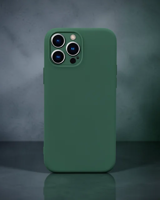 Apple İphone 13 Pro Kılıf Nano İçi Kadife Silikon - Koyu Yeşil