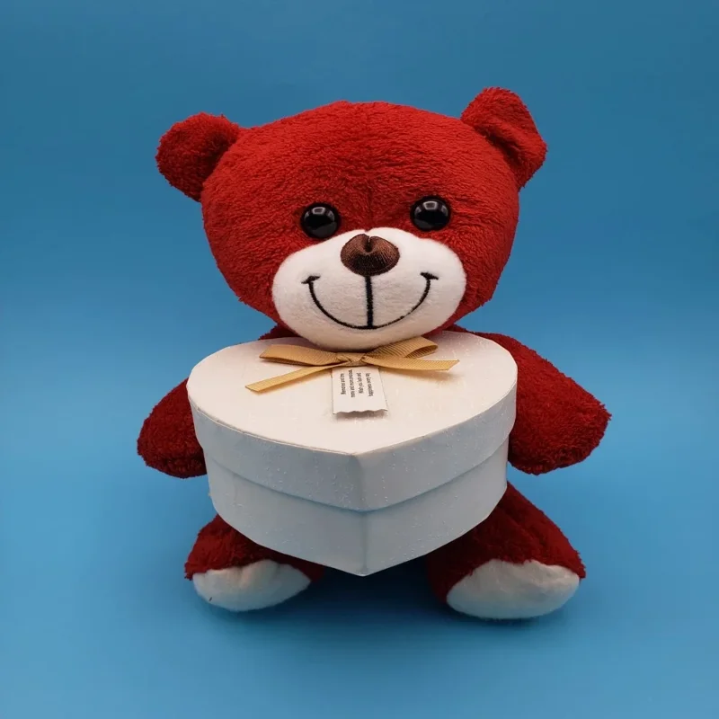 Özel Hediye Kırmızı Kalp Kutulu 25 Cm Peluş