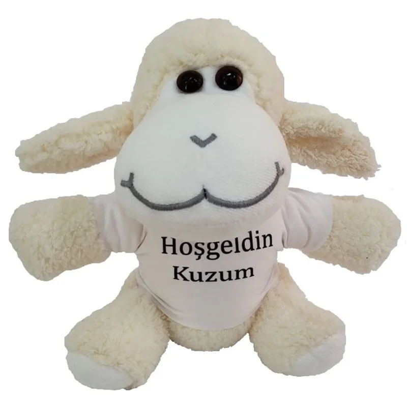Şık Tişörtlü Peluş Kuzu 24 Cm Özel Gün Hediyesi