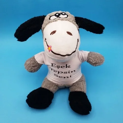 Eğlenceli Peluş Eşek Tişörtü İle 24 Cm Dekoratif Oyuncak