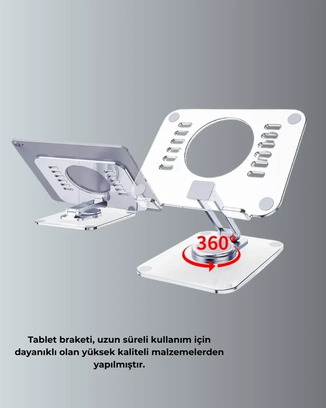Kaymaz Silikon Tabanlı Şeffaf Tablet Standı Çok Pozisyonlu