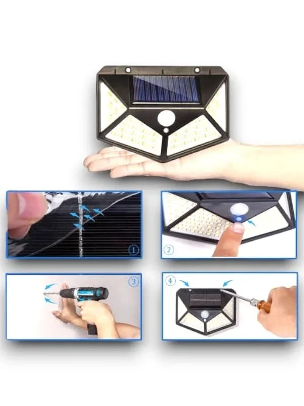 Dekoratif Güneş Enerjili Led 100 Led Bahçe Teras
