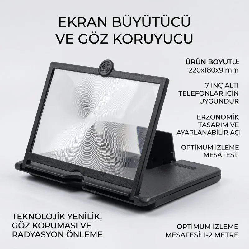 Ergonomik 3d Telefon Ekran Büyütücü Ve Göz Koruyucu Standı