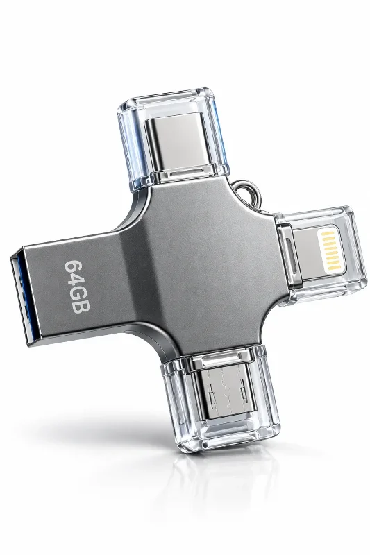 Pratik 4'ü 1 Arada 64gb Flash Bellek Taşınabilir Depolama – 2. görsel