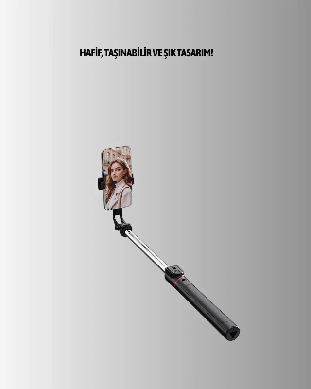Işıklı Katlanabilir Bluetooth Selfie Çubuğu 130 Cm Uzunluk