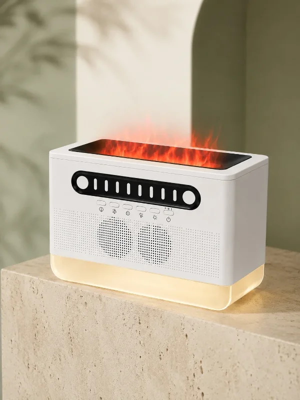 Kablosuz Hoparlör Beyaz Atmosfer Işığı Type-c Şarjlı
