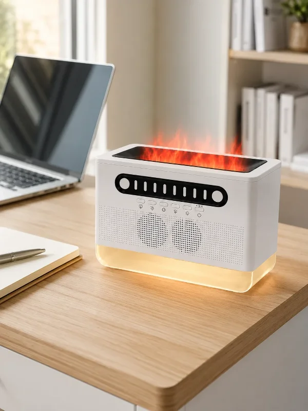 Kablosuz Hoparlör Beyaz Atmosfer Işığı Type-c Şarjlı