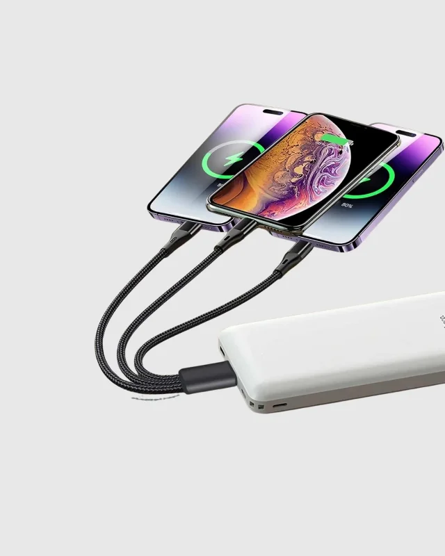 Hızlı Ve Güvenli 3'ü 1 Arada Şarj Kablosu Type-c İos Android