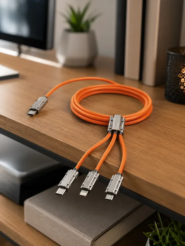 Çok Amaçlı 3'ü 1 Arada 120w Hızlı Şarj Kablosu