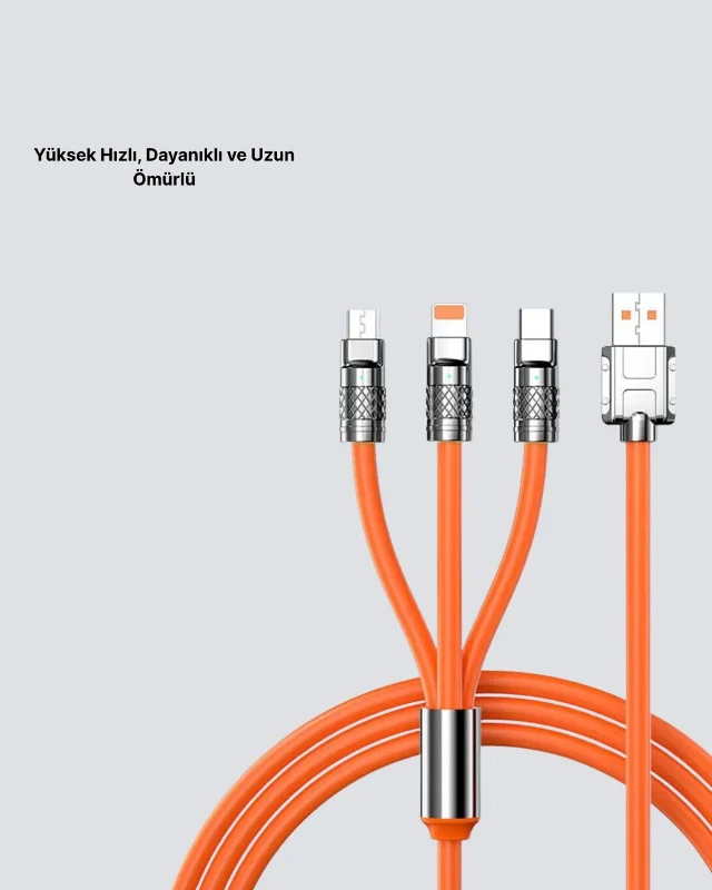 Esnek Yüksek Hızlı Şarj Kablosu 1.5 Metre Usb Destekli