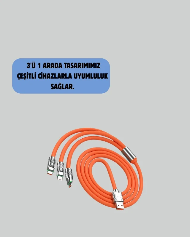 Dolaşmaya Dayanıklı 120 W Usb Şarj Kablosu 1,2 M Çinko Alaşımlı