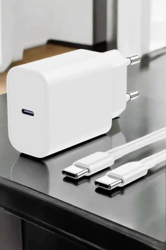 Type-c Girişli 25w Hızlı Şarj Adaptörü Ve Kablosu - İos Uyumlu