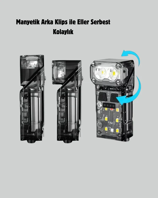 Eller Serbest Şarj Edilebilir Led Kafa Feneri Manyetik 1200 Mah – 2. görsel