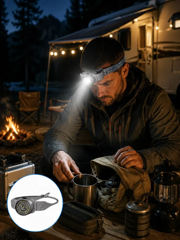 Ergonomik Şarj Edilebilir Kafa Feneri Kamp Ve Outdoor Kullanım – 3. görsel