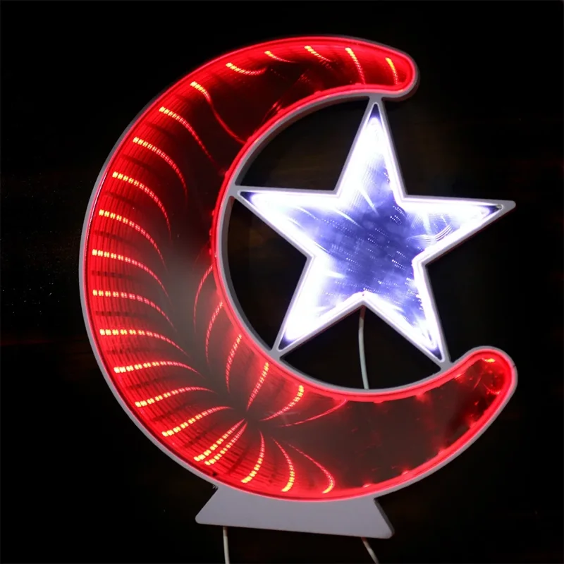 Dekoratif Led Türk Bayrağı Işık Pano 30x27 Cm