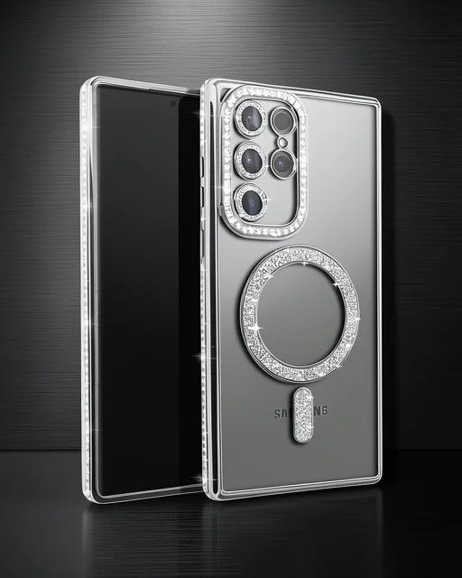 Samsung Galaxy S23 Ultra Joke Simli Magneticsafe Kılıf - Gümüş