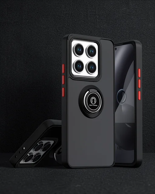 Xiaomi Mi 14t Pro Kılıf Montreal Yüzüklü Silikon Kapak - Siyah