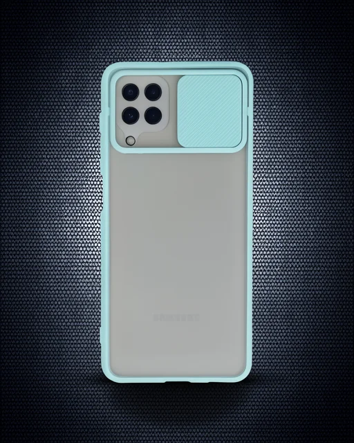 Samsung Galaxy A22 Kılıf Palm Buzlu Kamera Sürgülü Silikon - Turkuaz